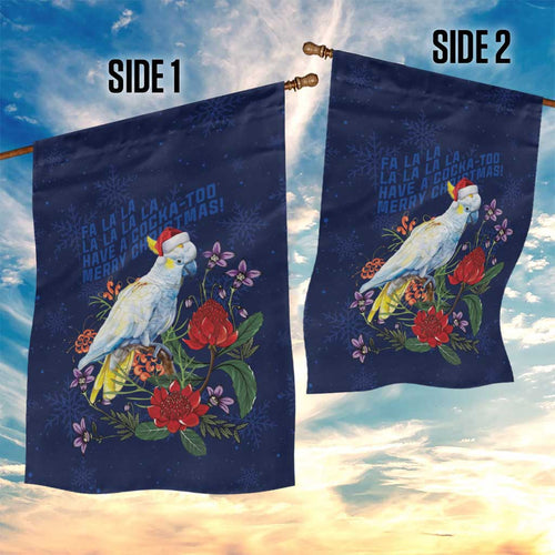 Merry Cocka-mas Garden Flag Australia Christmas Blue Art - Aussie Hoodie
