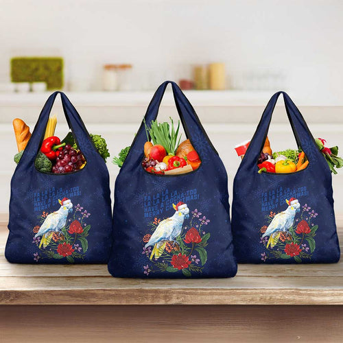 Merry Cocka-mas Grocery Bag Australia Christmas Blue Art - Aussie Hoodie