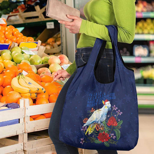 Merry Cocka-mas Grocery Bag Australia Christmas Blue Art - Aussie Hoodie