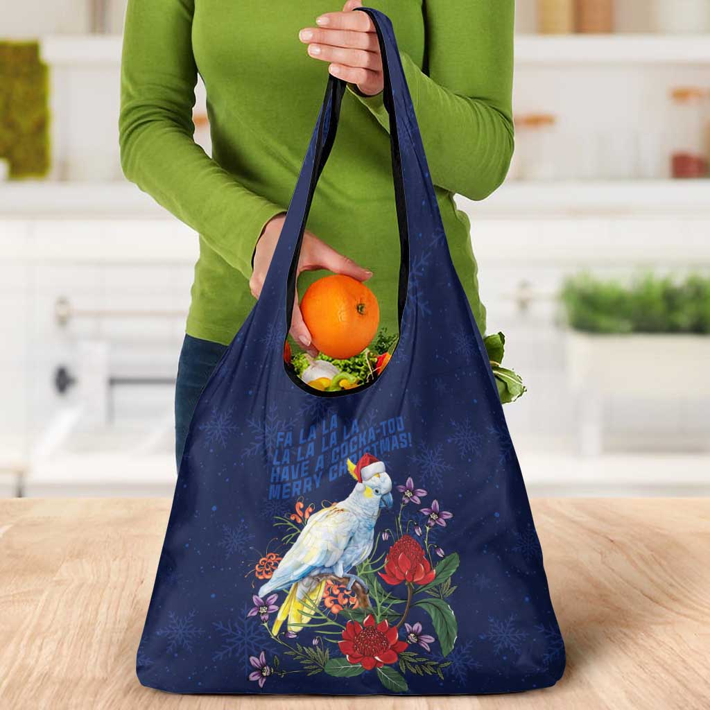 Merry Cocka-mas Grocery Bag Australia Christmas Blue Art - Aussie Hoodie