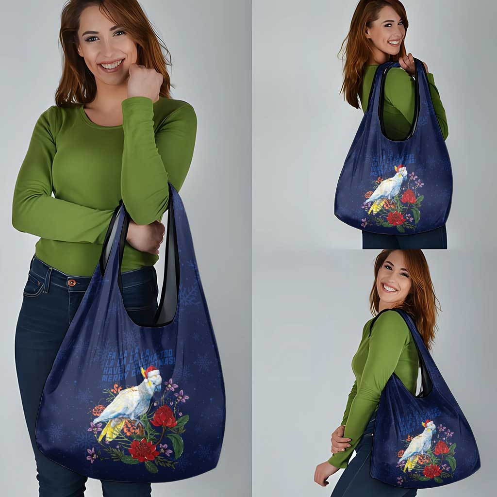 Merry Cocka-mas Grocery Bag Australia Christmas Blue Art - Aussie Hoodie