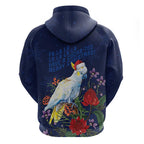 Merry Cocka-mas Hoodie Australia Christmas Blue Art - Aussie Hoodie