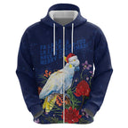 Merry Cocka-mas Hoodie Australia Christmas Blue Art - Aussie Hoodie