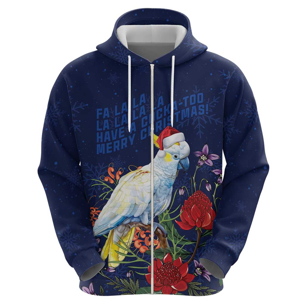 Merry Cocka-mas Hoodie Australia Christmas Blue Art - Aussie Hoodie