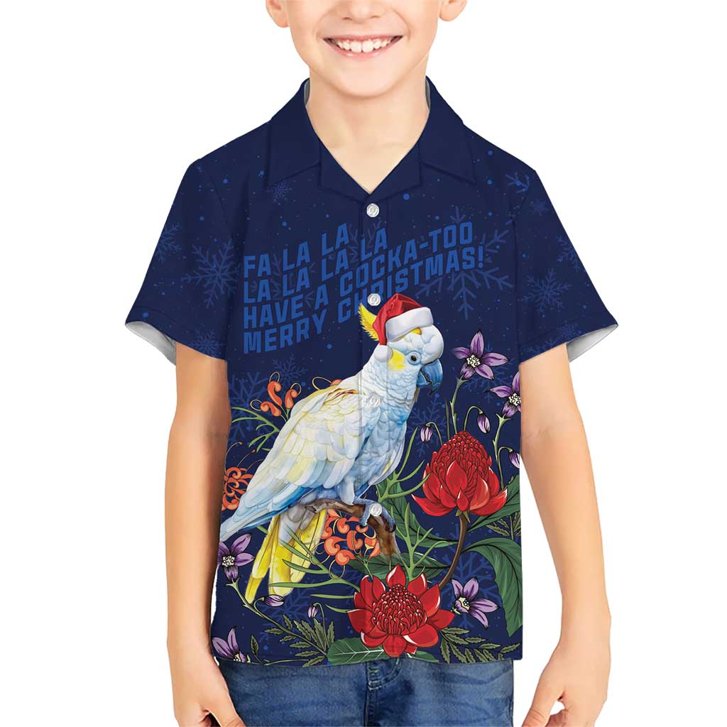 Merry Cocka-mas Kid Hawaiian Shirt Australia Christmas Blue Art - Aussie Hoodie