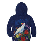 Merry Cocka-mas Kid Hoodie Australia Christmas Blue Art - Aussie Hoodie