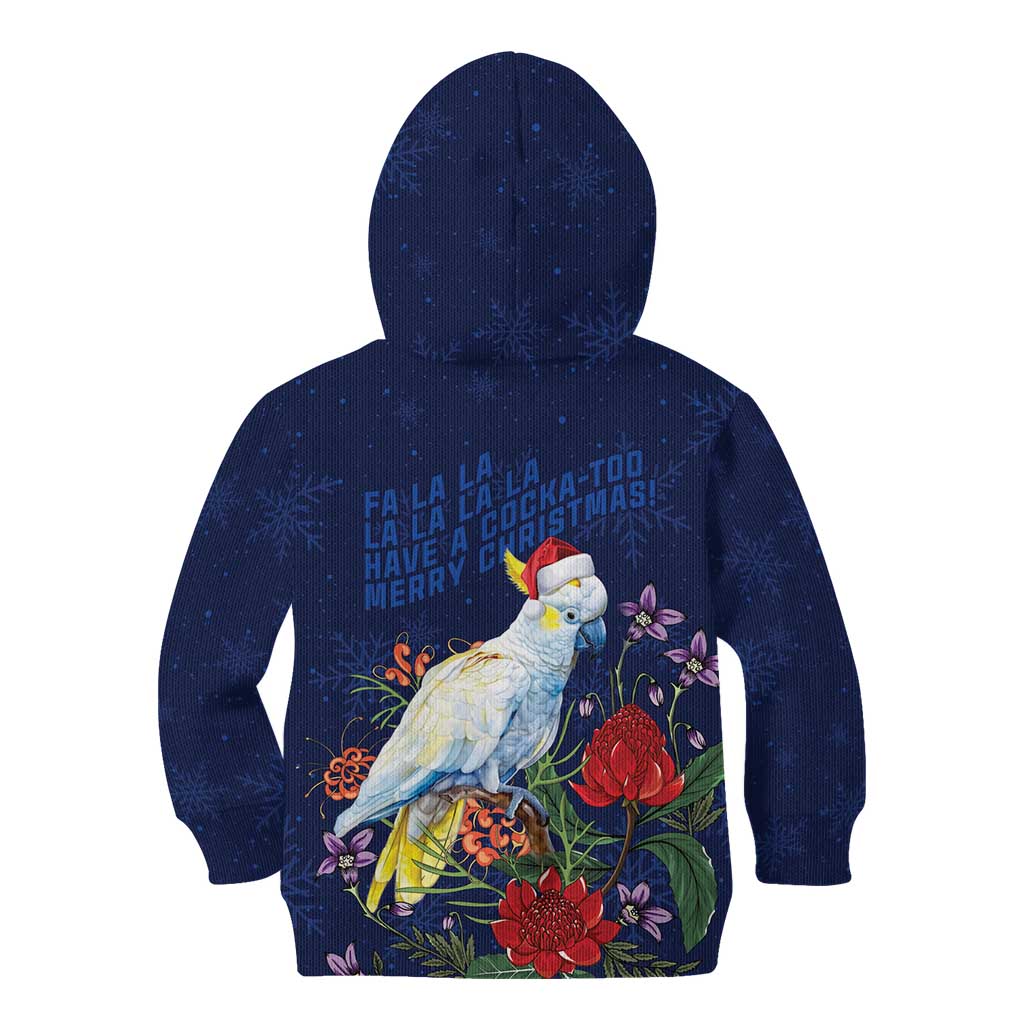 Merry Cocka-mas Kid Hoodie Australia Christmas Blue Art - Aussie Hoodie