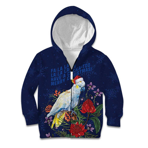 Merry Cocka-mas Kid Hoodie Australia Christmas Blue Art - Aussie Hoodie