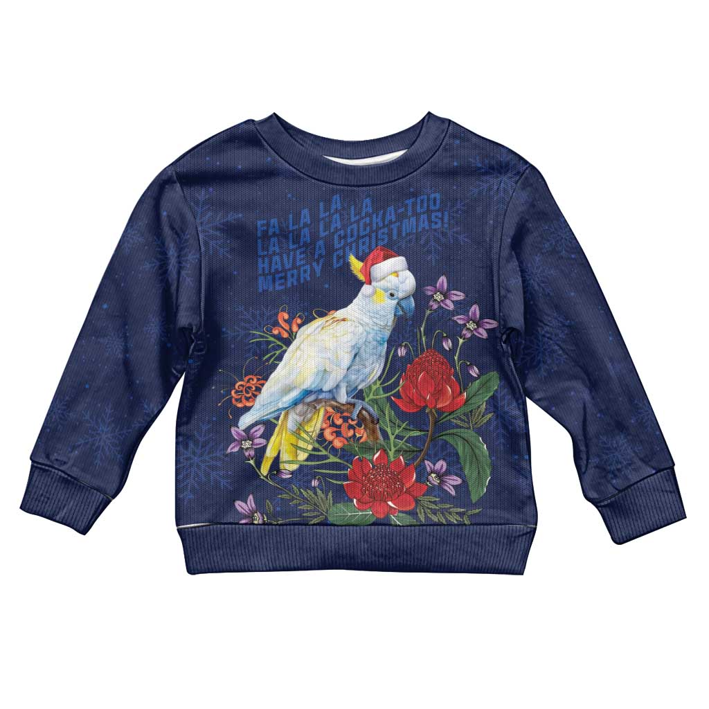 Merry Cocka-mas Kid Ugly Christmas Sweater Australia Christmas Blue Art - Aussie Hoodie