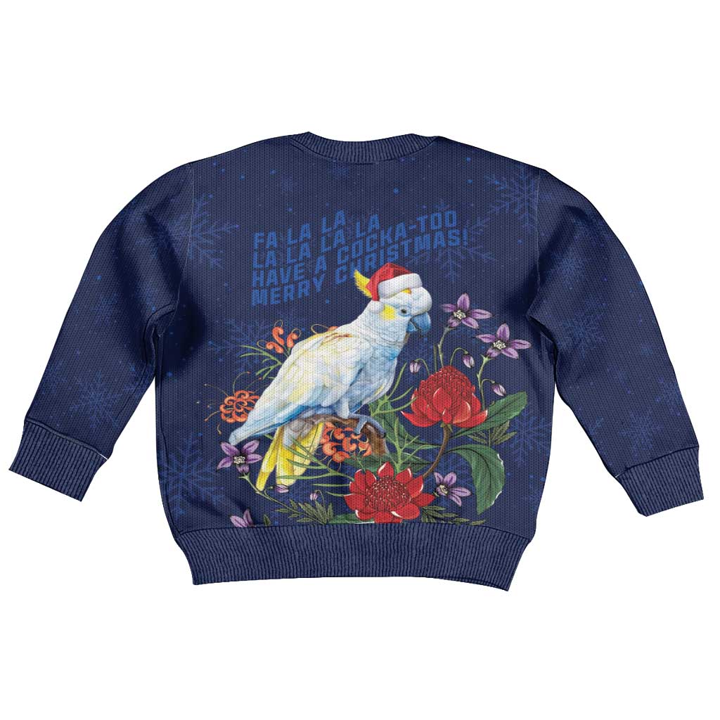 Merry Cocka-mas Kid Ugly Christmas Sweater Australia Christmas Blue Art - Aussie Hoodie