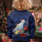 Merry Cocka-mas Kid Ugly Christmas Sweater Australia Christmas Blue Art - Aussie Hoodie