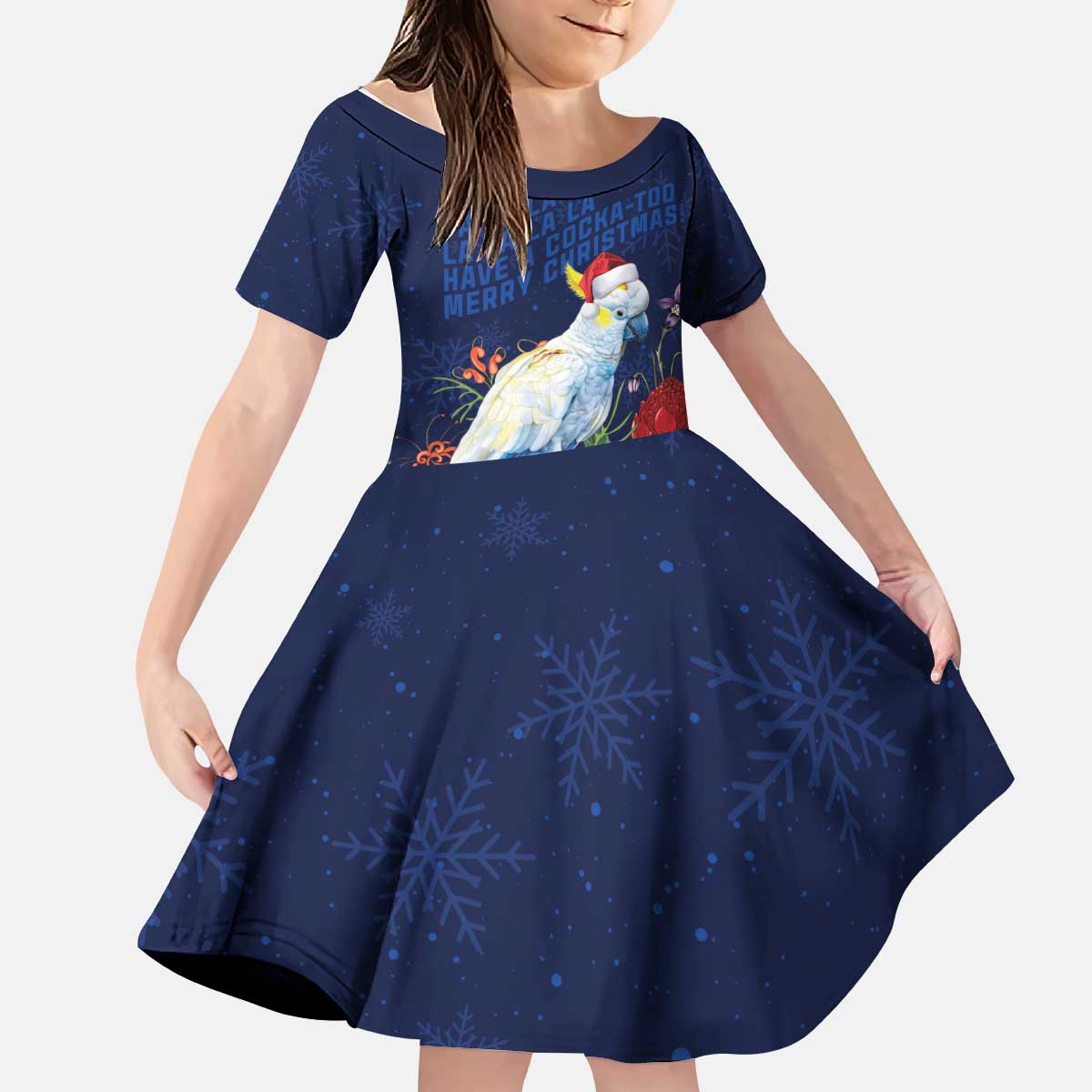 Merry Cocka-mas Kid Short Sleeve Dress Australia Christmas Blue Art - Aussie Hoodie
