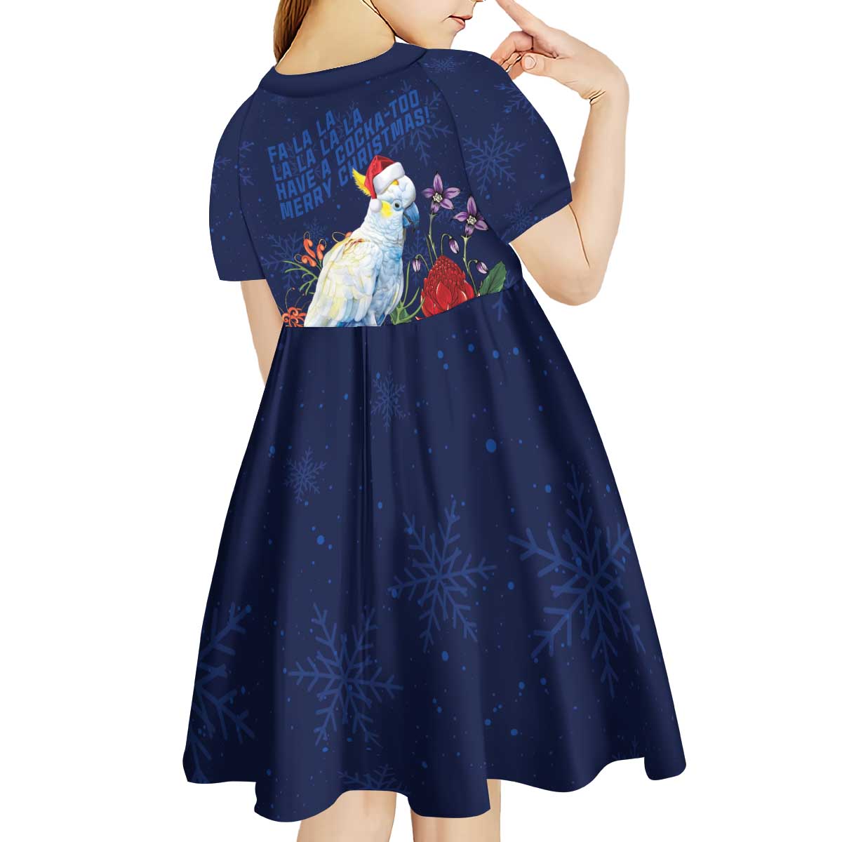Merry Cocka-mas Kid Short Sleeve Dress Australia Christmas Blue Art - Aussie Hoodie