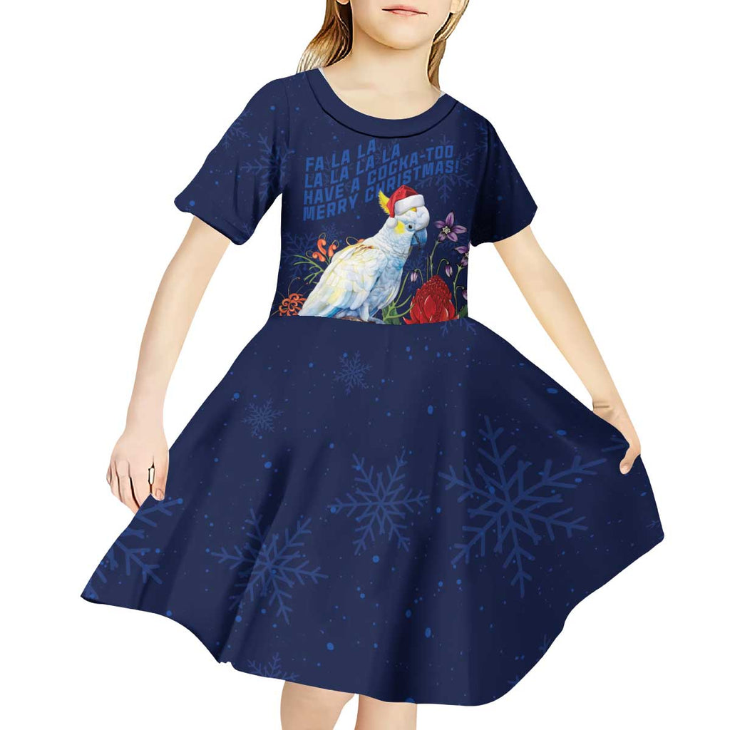Merry Cocka-mas Kid Short Sleeve Dress Australia Christmas Blue Art - Aussie Hoodie