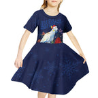 Merry Cocka-mas Kid Short Sleeve Dress Australia Christmas Blue Art - Aussie Hoodie