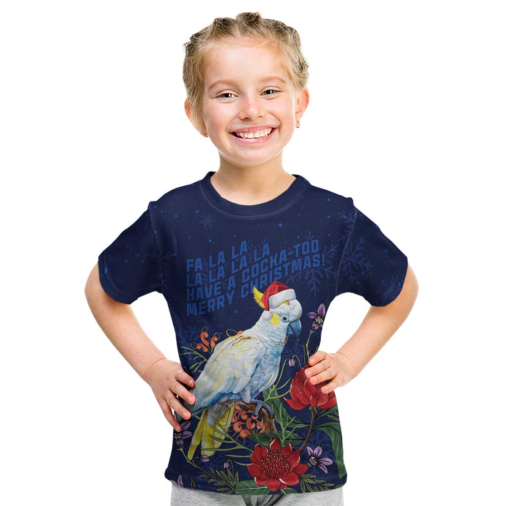 Merry Cocka-mas Kid T Shirt Australia Christmas Blue Art - Aussie Hoodie