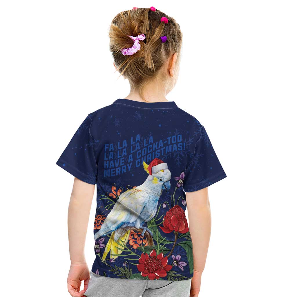 Merry Cocka-mas Kid T Shirt Australia Christmas Blue Art - Aussie Hoodie