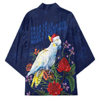 Merry Cocka-mas Kimono Australia Christmas Blue Art - Aussie Hoodie