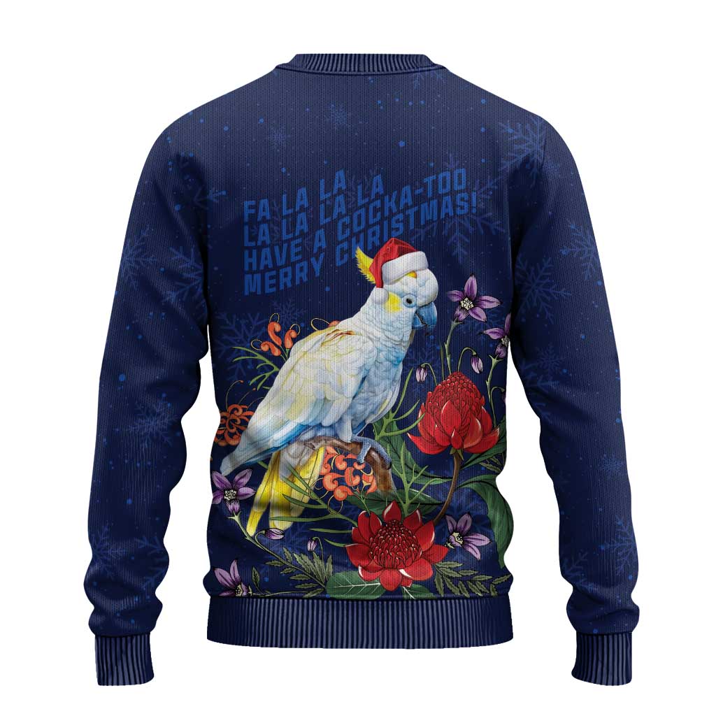 Merry Cocka-mas Ugly Christmas Sweater Australia Christmas Blue Art - Aussie Hoodie