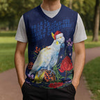 Merry Cocka-mas Christmas Knitted V-Neck Vest Australia Christmas Blue Art - Aussie Hoodie