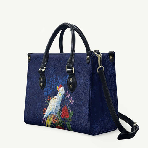 Merry Cocka-mas Leather Bag Australia Christmas Blue Art - Aussie Hoodie