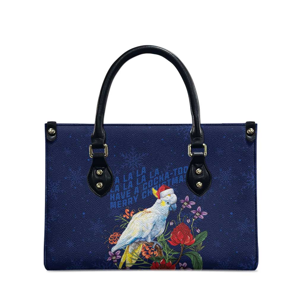 Merry Cocka-mas Leather Bag Australia Christmas Blue Art - Aussie Hoodie