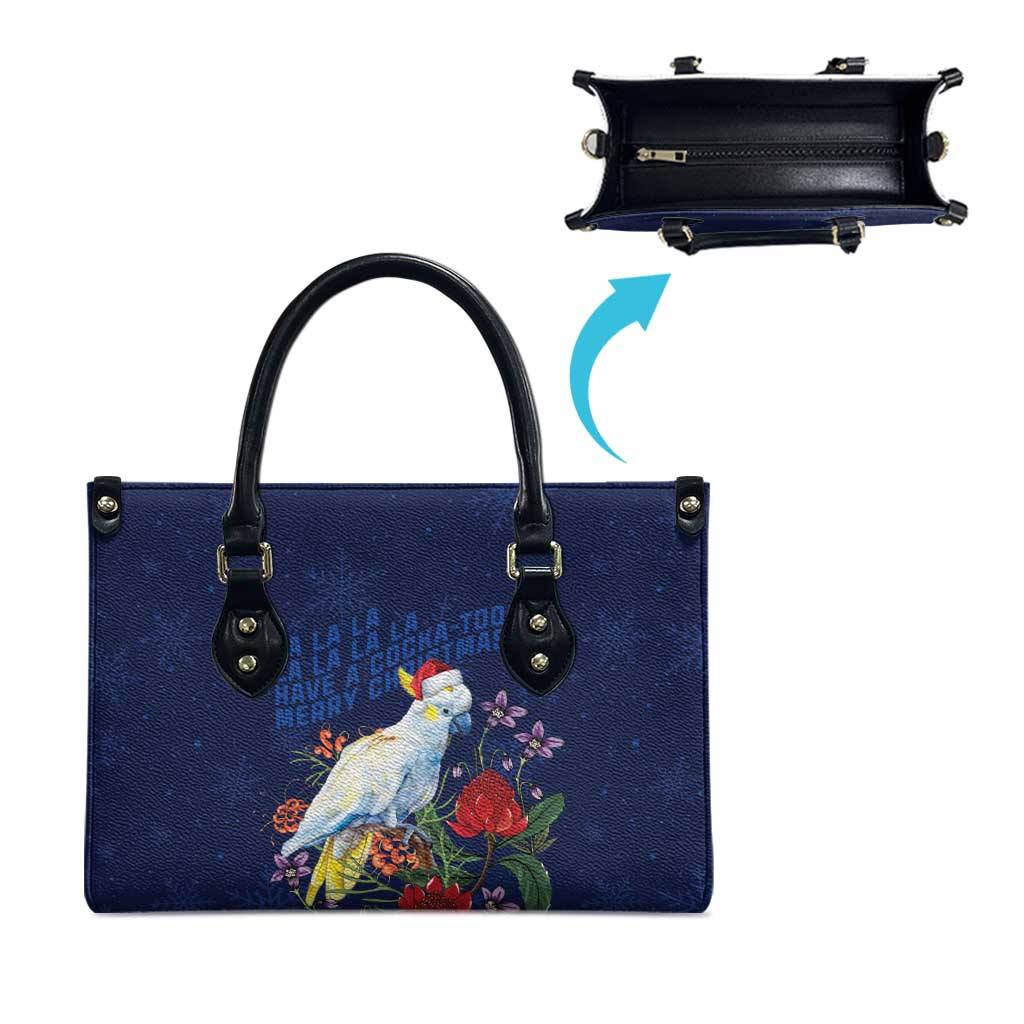 Merry Cocka-mas Leather Bag Australia Christmas Blue Art - Aussie Hoodie