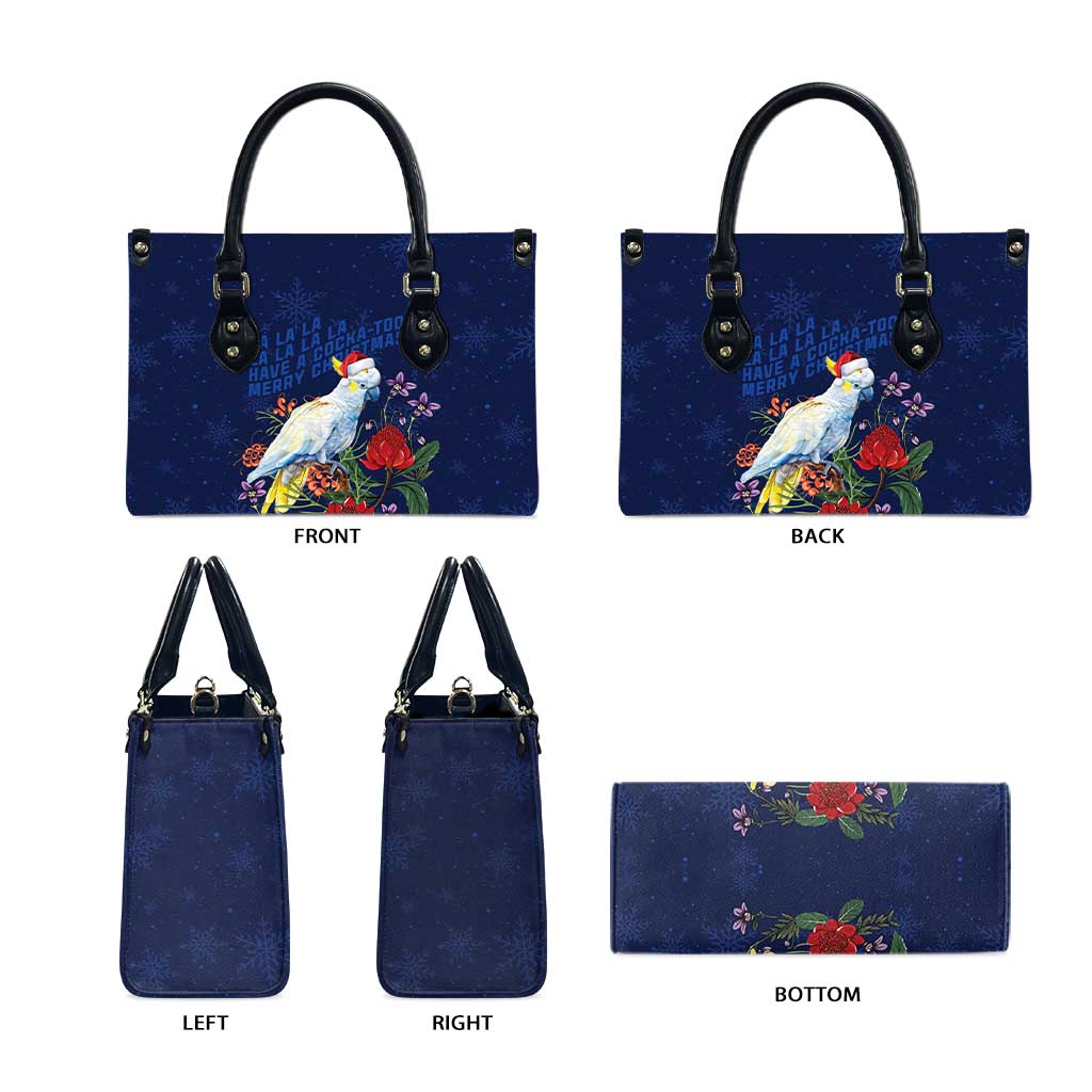 Merry Cocka-mas Leather Bag Australia Christmas Blue Art - Aussie Hoodie
