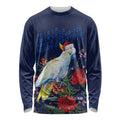 Merry Cocka-mas Long Sleeve Shirt Australia Christmas Blue Art - Aussie Hoodie