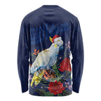 Merry Cocka-mas Long Sleeve Shirt Australia Christmas Blue Art - Aussie Hoodie