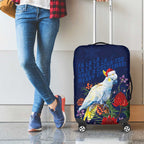 Merry Cocka-mas Luggage Cover Australia Christmas Blue Art - Aussie Hoodie