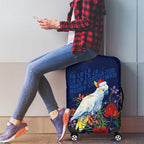 Merry Cocka-mas Luggage Cover Australia Christmas Blue Art - Aussie Hoodie