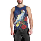 Merry Cocka-mas Men Tank Top Australia Christmas Blue Art - Aussie Hoodie