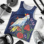 Merry Cocka-mas Men Tank Top Australia Christmas Blue Art - Aussie Hoodie