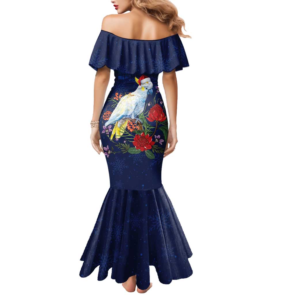 Merry Cocka-mas Mermaid Dress Australia Christmas Blue Art - Aussie Hoodie