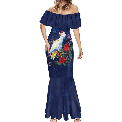 Merry Cocka-mas Mermaid Dress Australia Christmas Blue Art - Aussie Hoodie