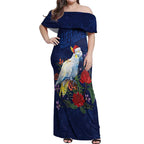 Merry Cocka-mas Off Shoulder Maxi Dress Australia Christmas Blue Art - Aussie Hoodie