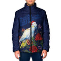 Merry Cocka-mas Padded Jacket Australia Christmas Blue Art - Aussie Hoodie