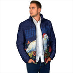 Merry Cocka-mas Padded Jacket Australia Christmas Blue Art - Aussie Hoodie