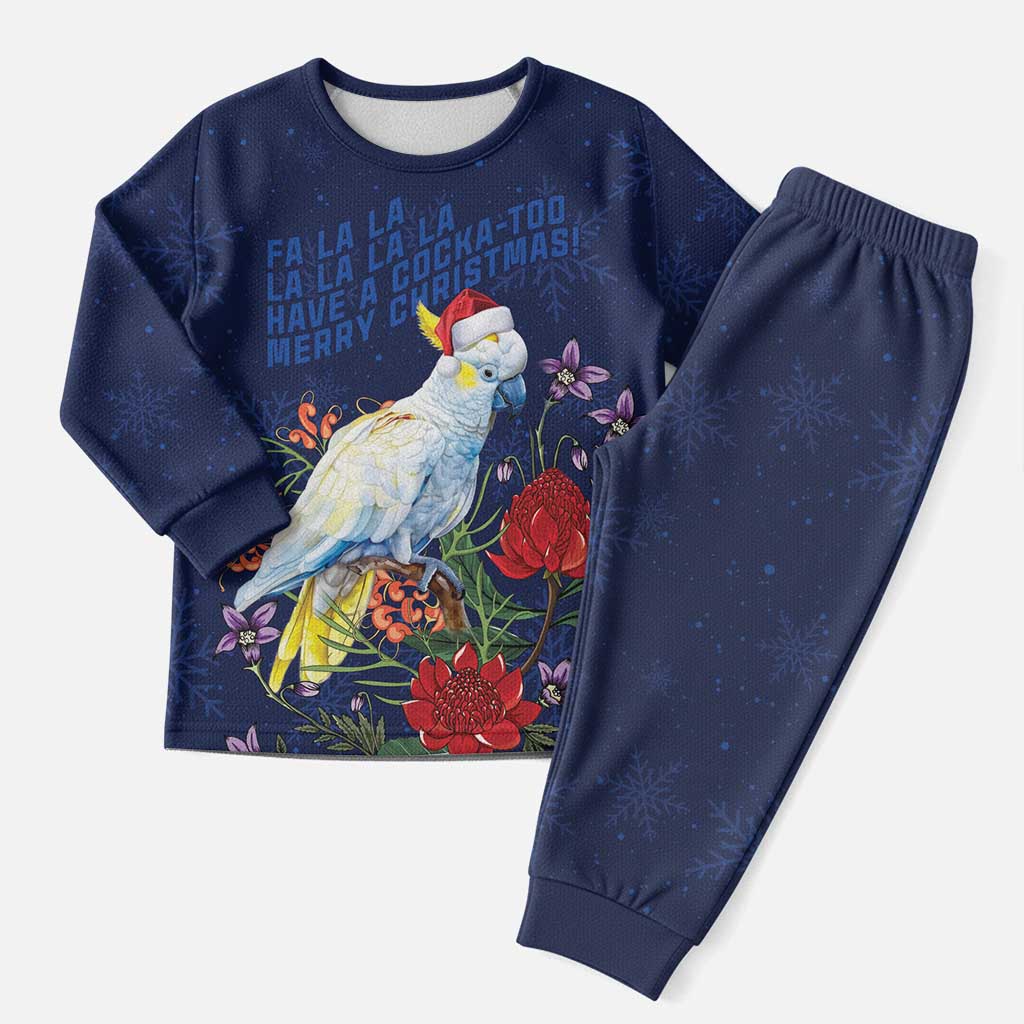 Merry Cocka-mas Christmas Pajama Set Australia Christmas Blue Art - Aussie Hoodie