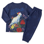 Merry Cocka-mas Christmas Pajama Set Australia Christmas Blue Art - Aussie Hoodie