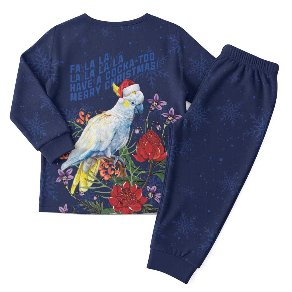Merry Cocka-mas Christmas Pajama Set Australia Christmas Blue Art - Aussie Hoodie