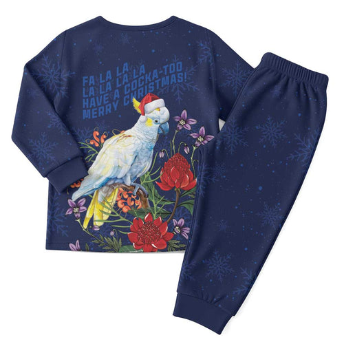 Merry Cocka-mas Christmas Pajama Set Australia Christmas Blue Art - Aussie Hoodie
