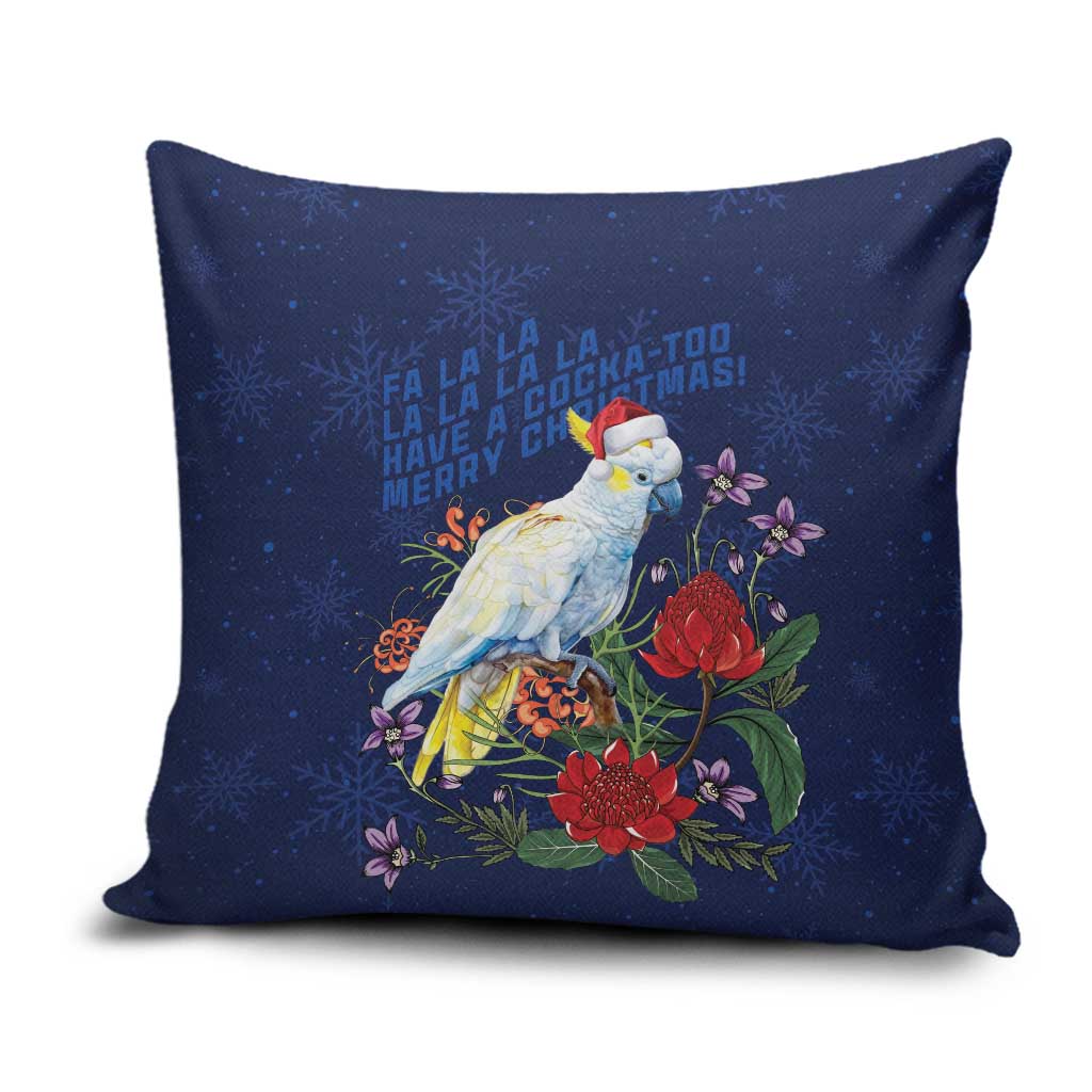 Merry Cocka-mas Pillow Cover Australia Christmas Blue Art - Aussie Hoodie