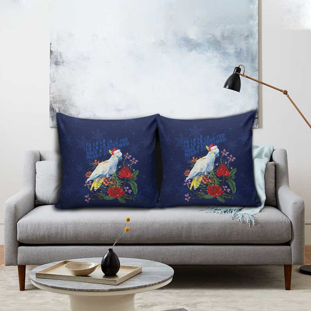 Merry Cocka-mas Pillow Cover Australia Christmas Blue Art - Aussie Hoodie