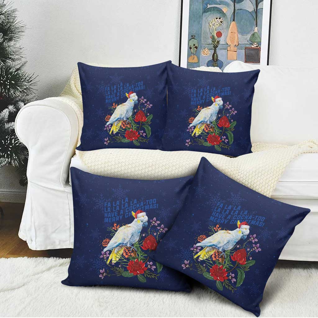 Merry Cocka-mas Pillow Cover Australia Christmas Blue Art - Aussie Hoodie