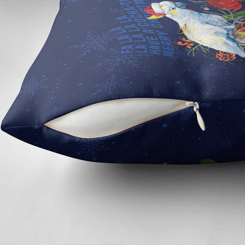 Merry Cocka-mas Pillow Cover Australia Christmas Blue Art - Aussie Hoodie