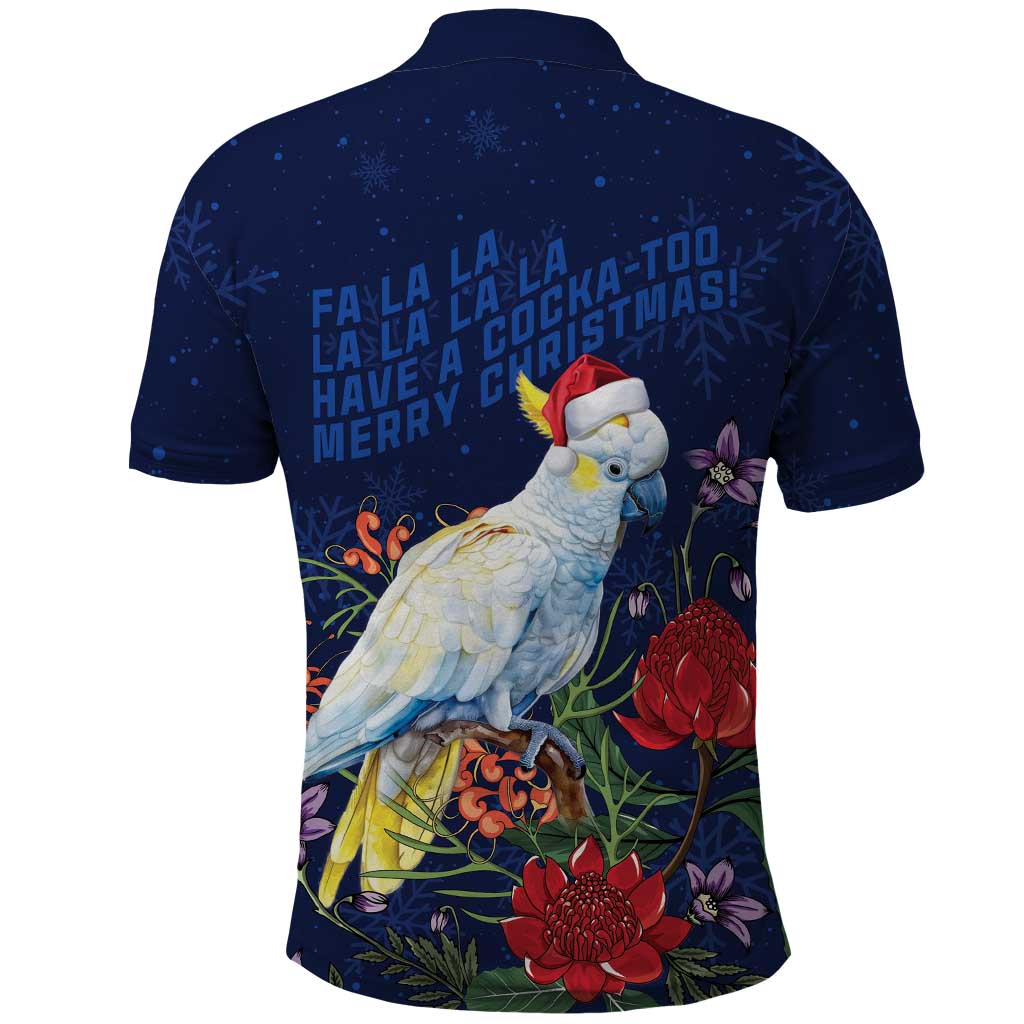 Merry Cocka-mas Polo Shirt Australia Christmas Blue Art - Aussie Hoodie