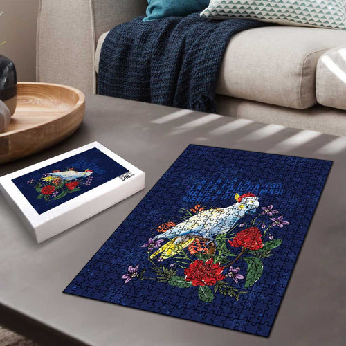 Merry Cocka-mas Puzzle Australia Christmas Blue Art - Aussie Hoodie
