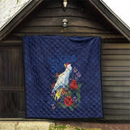 Merry Cocka-mas Quilt Australia Christmas Blue Art - Aussie Hoodie
